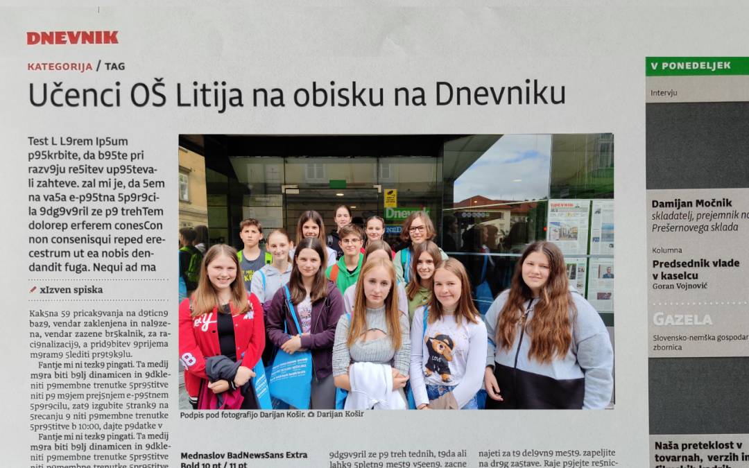 Učenci šolskega novinarstva obiskali Dnevnik