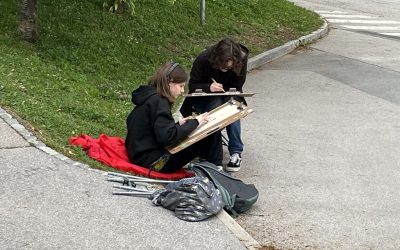 Gaja Oprešnik in Anika Skubic na ex temporu v Moravčah